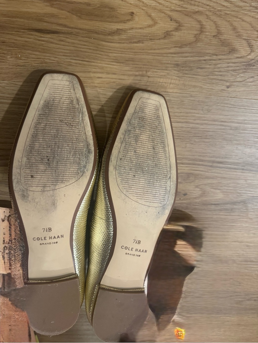 Cole Haan Metallic Gold Slip-On Loafers